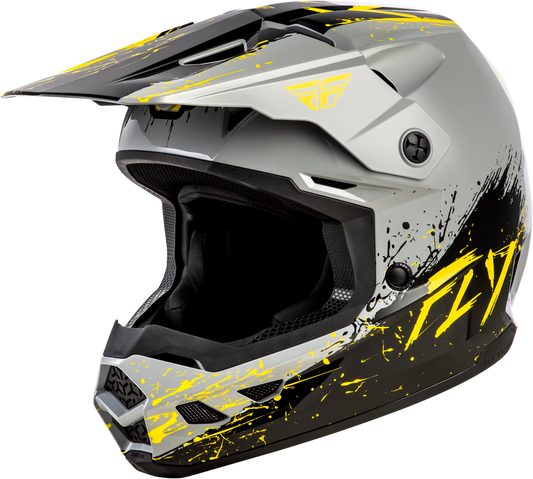 YOUTH KINETIC DRIP HELMET GREY/BLACK/YELLOW