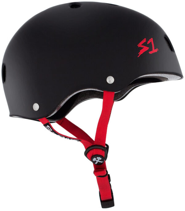 S1 Lifer Helmet - Black Matte/Red Straps