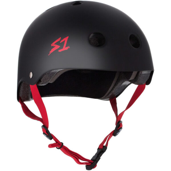 S1 Lifer Helmet - Black Matte/Red Straps